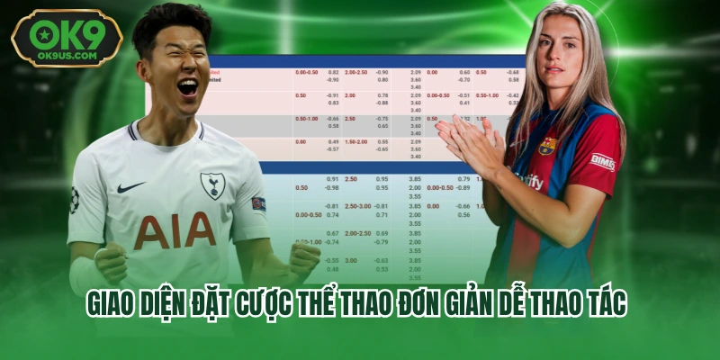 Giao diện đặt cược thể thao đơn giản dễ thao tác 